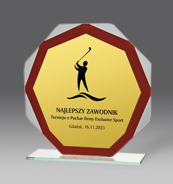 statuetka szklana personalizowana GL014C, h.18 (produkt niedostępny) puchary statuetki medale